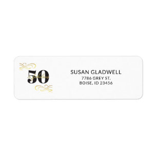 Étiquette 50 ans et Fabuleux Adresse de Retour pour 50e Anni