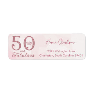 Étiquette 50 ans et Fabuleux Élégant Rose Gold Moderne