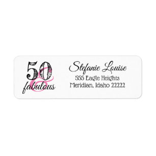 Étiquette 50 et fabuleux 50e Adresse de retour Label