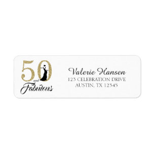 Étiquette 50 et fabuleux 50e Anniversaire Adresse de retour