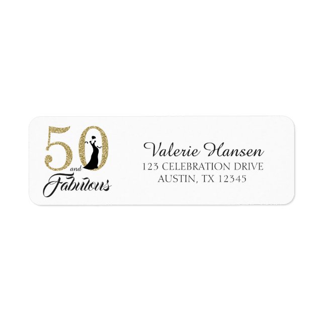 Étiquette 50 et fabuleux 50e Anniversaire Adresse de retour (Devant)
