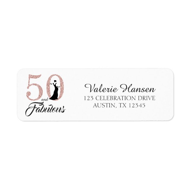 Étiquette 50 et fabuleux 50e Anniversaire Adresse de retour (Devant)