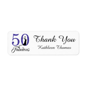 Étiquette 50 et fabuleux 50e anniversaire Merci personnalisé