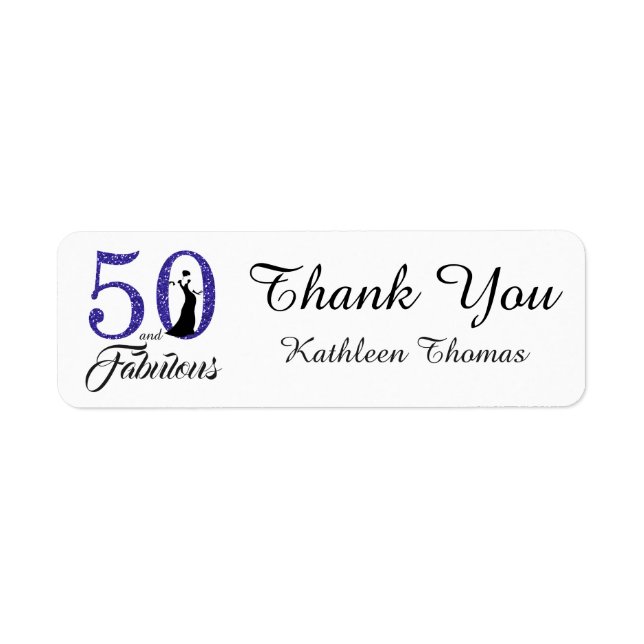 Étiquette 50 et fabuleux 50e anniversaire Merci personnalisé (Devant)