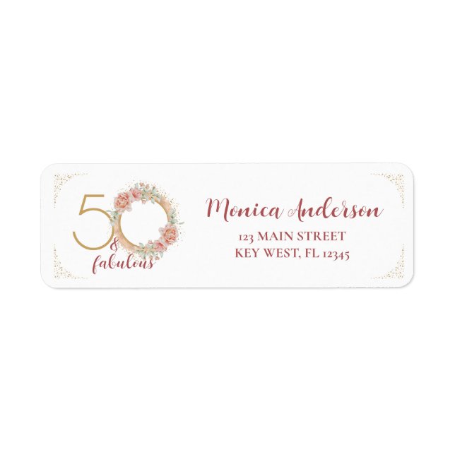 Étiquette 50 et fabuleux 50e anniversaire Parties scintillan (Devant)