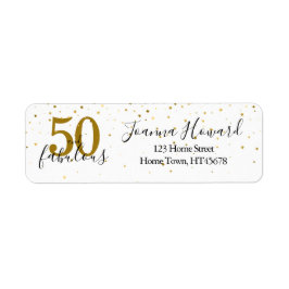 Étiquette 50 et fabuleux Gold Stars Anniversaire Adresse de 