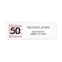 50 & Fabuleux 50e anniversaire Retours d'adresse É