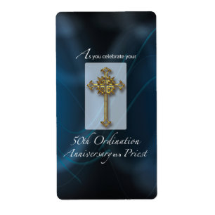 Étiquette 50e anniversaire de l'ordination du prêtre
