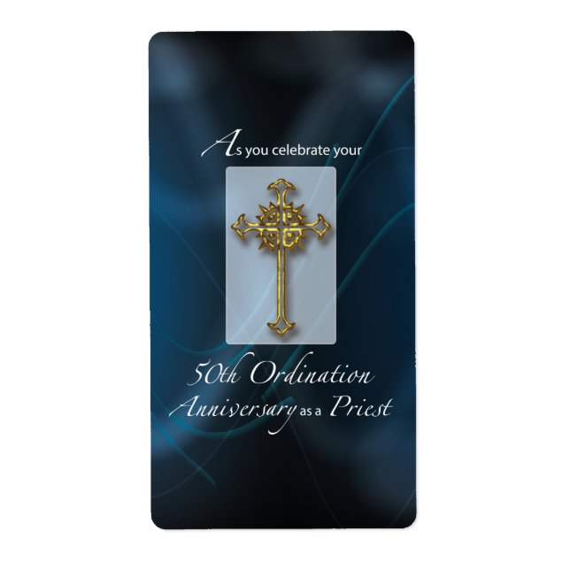 Étiquette 50e anniversaire de l'ordination du prêtre (Devant)