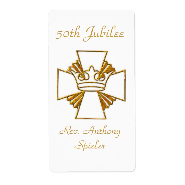 Étiquette 50e anniversaire de l'Ordination du prêtre du Jubi (Devant)