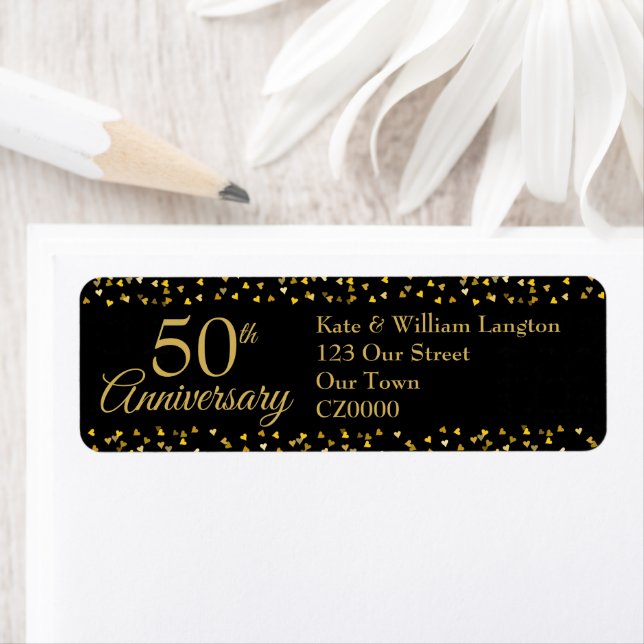 Étiquette 50e anniversaire du Mariage Adresse de retour (En situation)