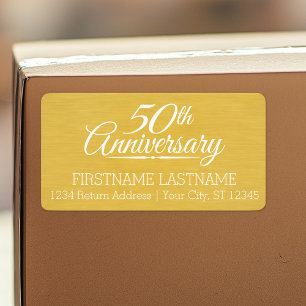 Étiquette 50e anniversaire du Mariage Golden Return Adresse