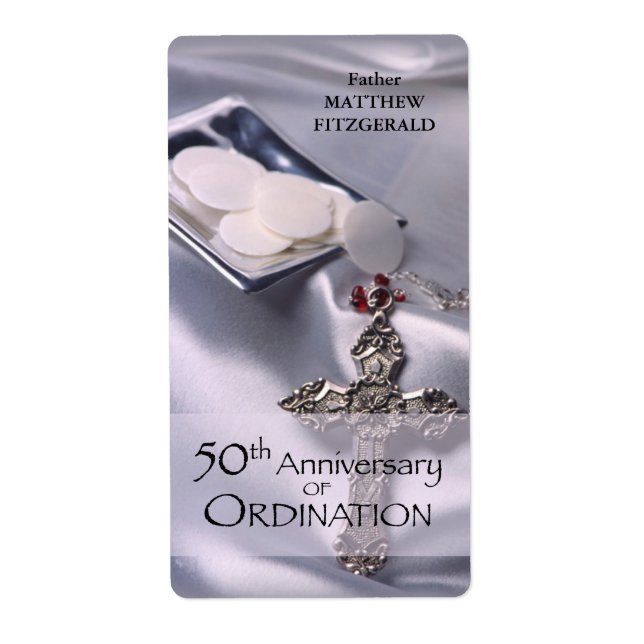 Étiquette 50e personnalisation Nom de l'ordre Anniversaire C (Devant)