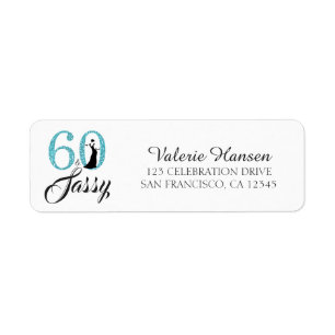 Étiquette 60 et Sassy 60th Birthday Return Adresse Label