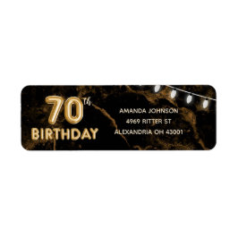 Étiquette 70e anniversaire Ballons d'or et lumières