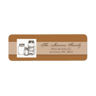 Étiquette .75"x2.25" Adresse de retour Mason Jar Pays Rustiq