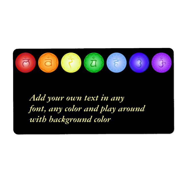 Étiquette 7 chakras et leurs symboles (Devant)