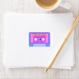 Étiquette 90's Y2k Cute Pastel Cassette Adresse de retour