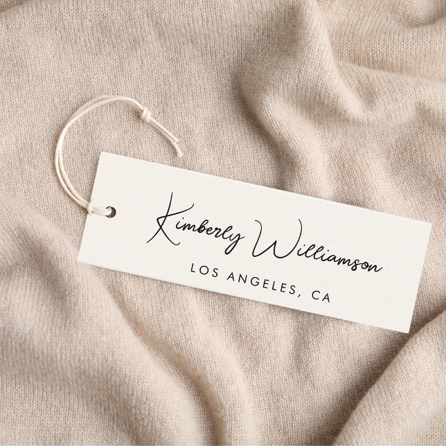 Étiquette à accrochage Code QR de code chic (Empower your name in our signature script as your logo and brand identity)