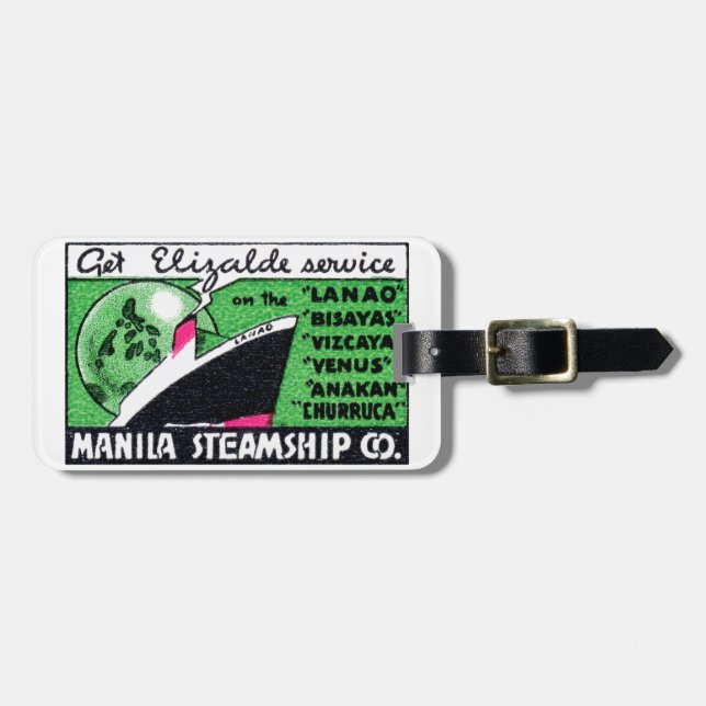 Étiquette À Bagage 1930 Manila Steamship Company (Devant horizontal)