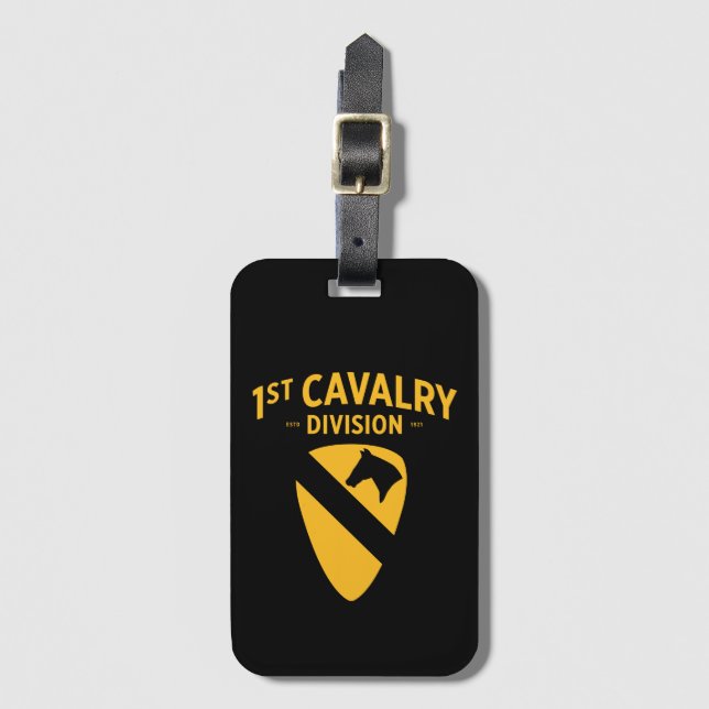Étiquette À Bagage 1re division de cavalerie - Insigne de la première (Devant Vertical)