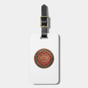 Étiquette À Bagage [200] Croix celtique sacrée de noeud d'or