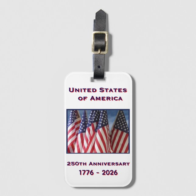 Étiquette À Bagage 250e anniversaire USA Patriotic Commemorative (Devant Vertical)