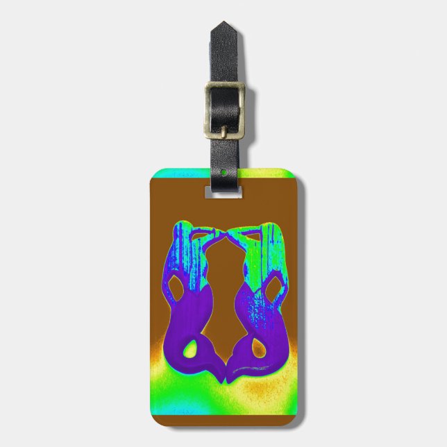 Étiquette À Bagage 2 sirènes violettes (Devant Vertical)