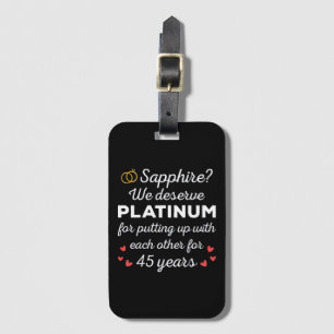Étiquette À Bagage 45e anniversaire du Mariage I - Sapphire Funny Cou