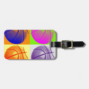 Étiquette À Bagage 4 couleurs Pop Art Basketball