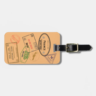 Étiquette À Bagage 4 timbres de passeport personnalisables