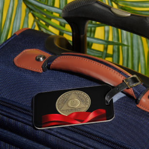 Étiquette À Bagage 50 Anniversaire AA Coin Rouge Ruban