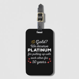Étiquette À Bagage 50ème anniversaire de Mariage I - Gold Funny Coupl