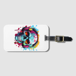 Étiquette À Bagage A DJ POP ART SKULL Luggage Tag