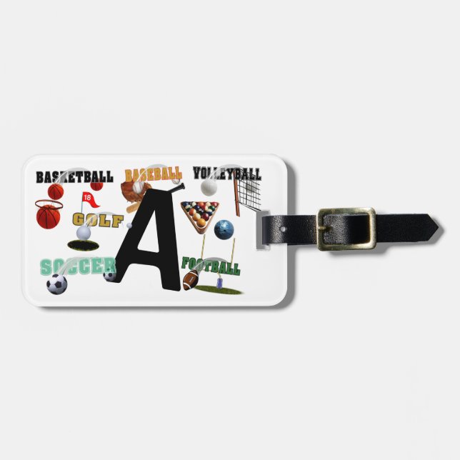 Étiquette À Bagage A - Nouvelle étiquette de bagage de monogramme de (Devant horizontal)