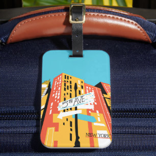 Étiquette À Bagage Abstrait 5th Ave NEW YORK Moderne