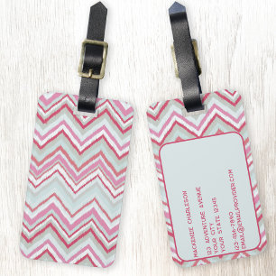 Étiquette À Bagage Abstrait géométrique Ikat Chevron moderne
