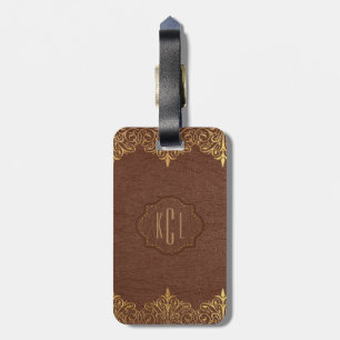 Étiquette À Bagage Accents de dentelle en cuir Brown