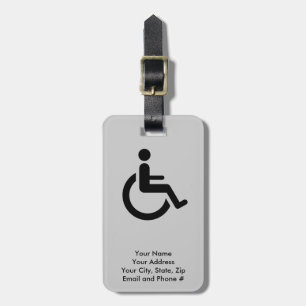 Étiquette À Bagage Accès de fauteuil roulant - symbole de chaise