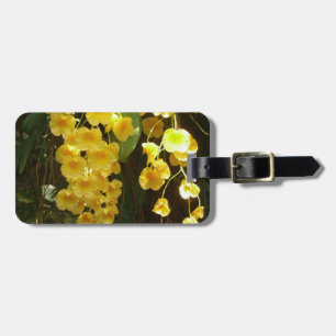 Étiquette À Bagage Accrocher les orchidées jaunes Fleurs tropicales