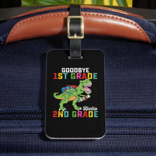 Étiquette À Bagage Adieu 1ère année Bonjour 2e année T Rex Dinosaur