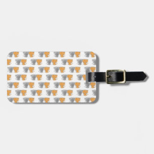Étiquette À Bagage Adorable chatons blancs orange et gris