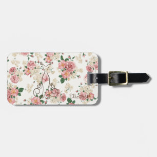 Étiquette À Bagage Adorable robe élégante, Motif Floral Personnalisé