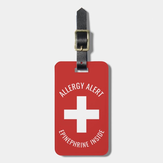 Étiquette À Bagage Adrénaline d'alerte d'allergie d'enfants à (Devant Vertical)