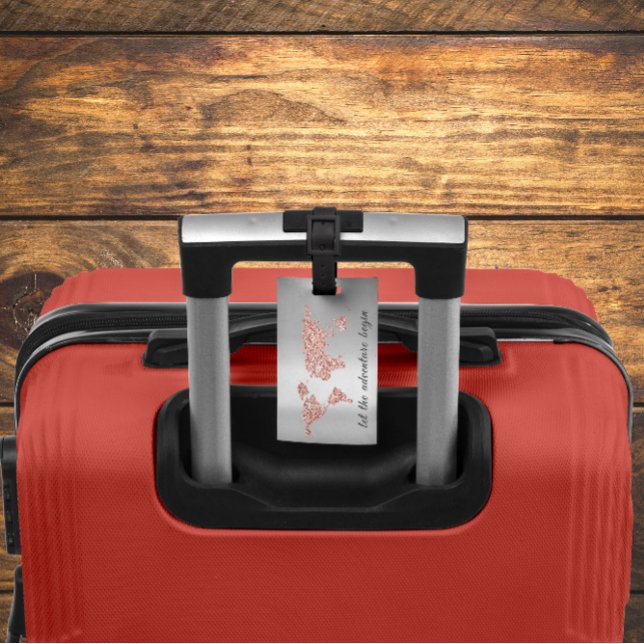 Étiquette À Bagage Adresse de la carte du monde laisser l'aventure co (Créateur téléchargé)
