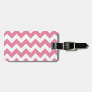 Étiquette À Bagage Adulte, Chevron rose, étiquette de bagage avec le