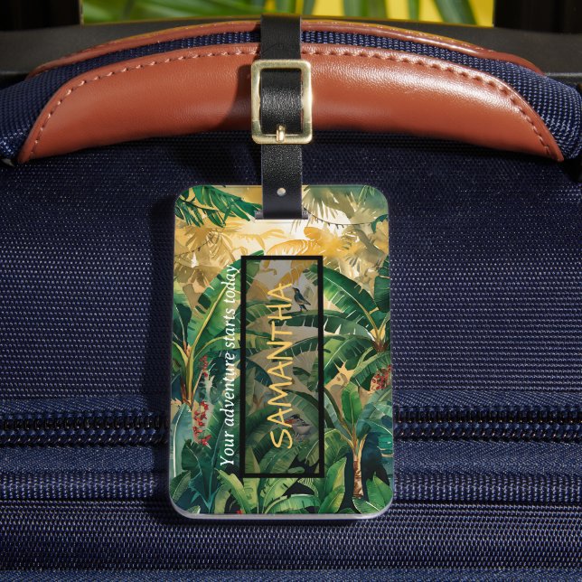 Étiquette À Bagage ADVENTURE BANANA JUNGLE NOM PERSONNALISÉ étiquette (Insitu Rectoal 2)