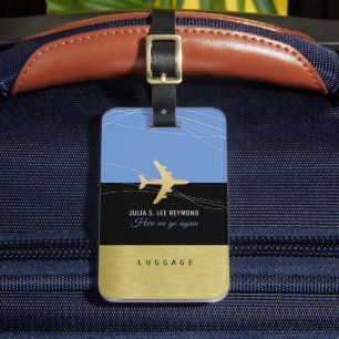 Étiquette À Bagage Aero Travel Bags Identifier Élégant Bleu