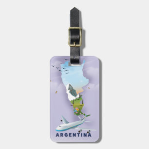 Étiquette À Bagage Affiche de voyage carte d'Argentine