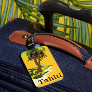 Étiquette À Bagage Affiche de voyage rétro Tahiti sur toile